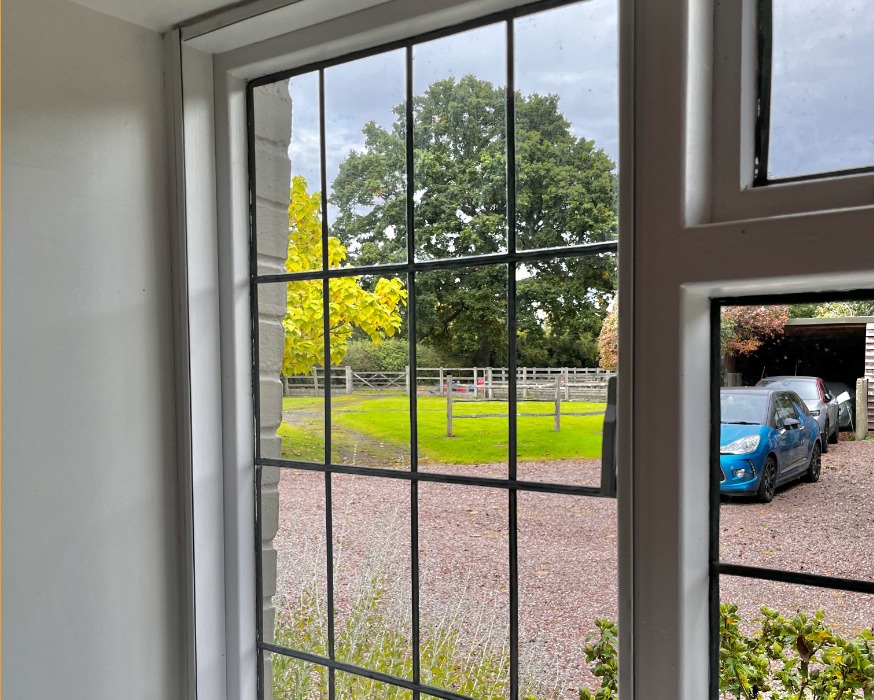 Traditional housing with clear windows