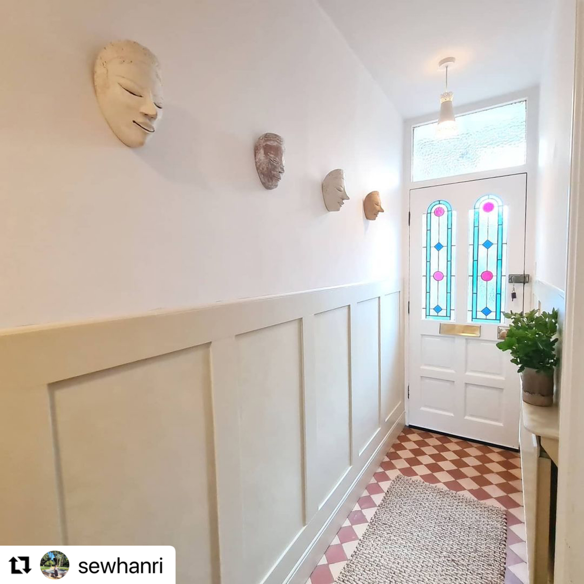 half height wall panelling in hallway instagram