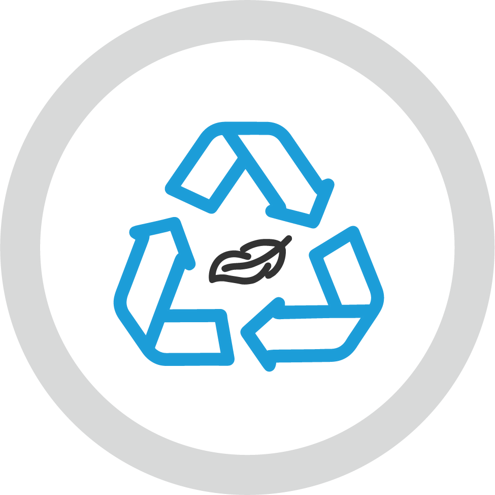 100% recyclable logo
