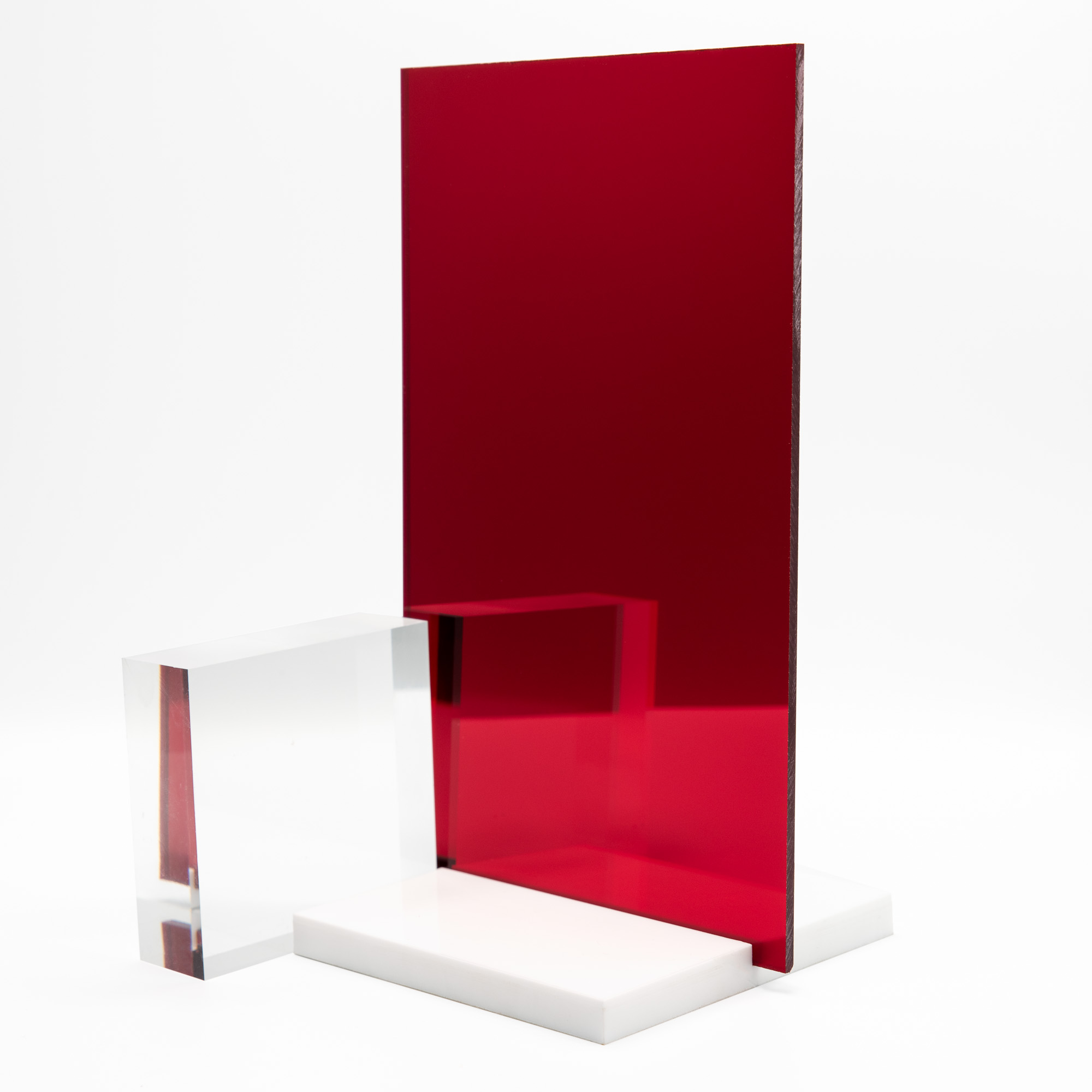 red mirrored acrylic