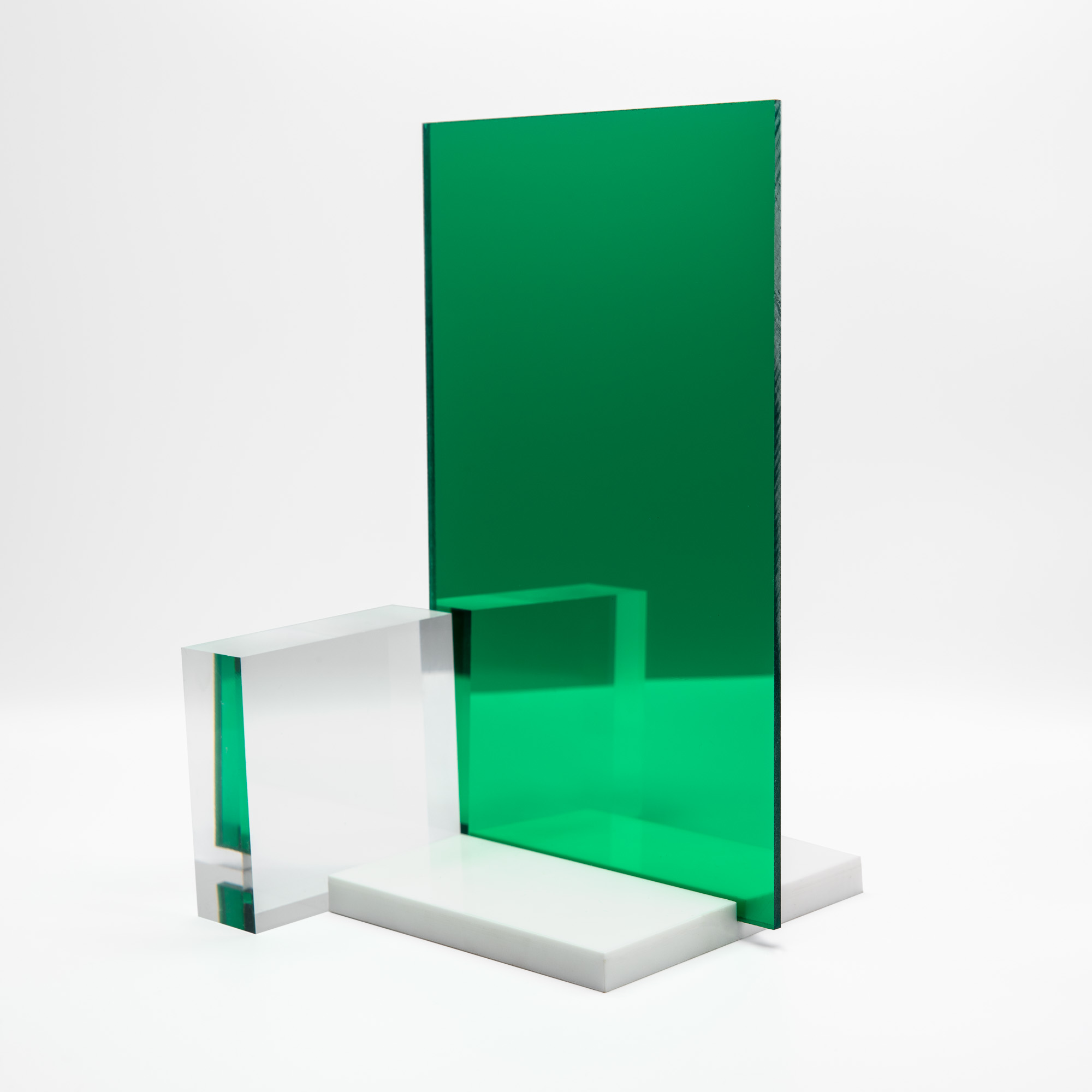 green mirrored acrylic
