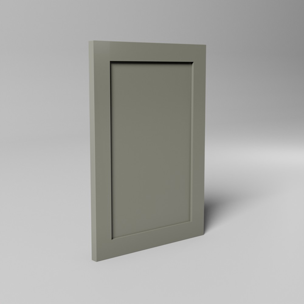 green slim shaker kitchen door