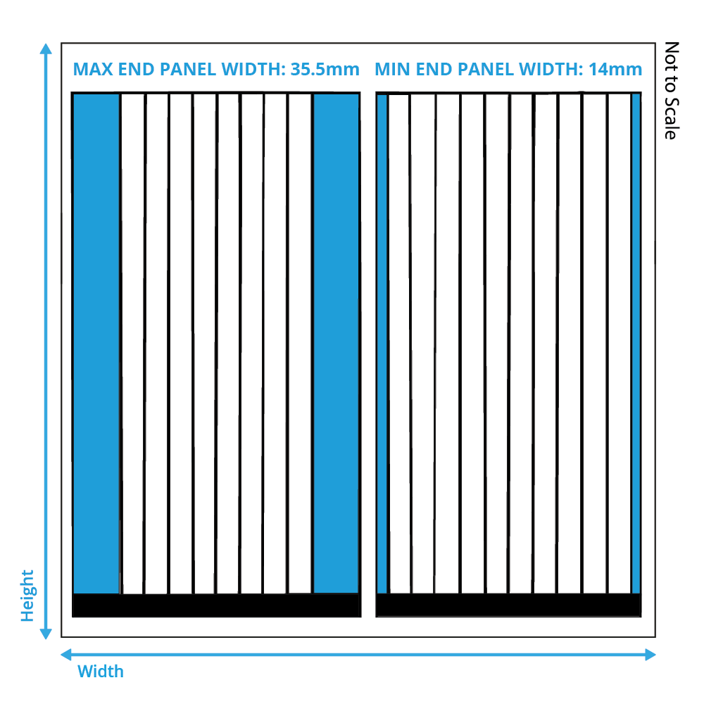 slatted panelling measurement diagram