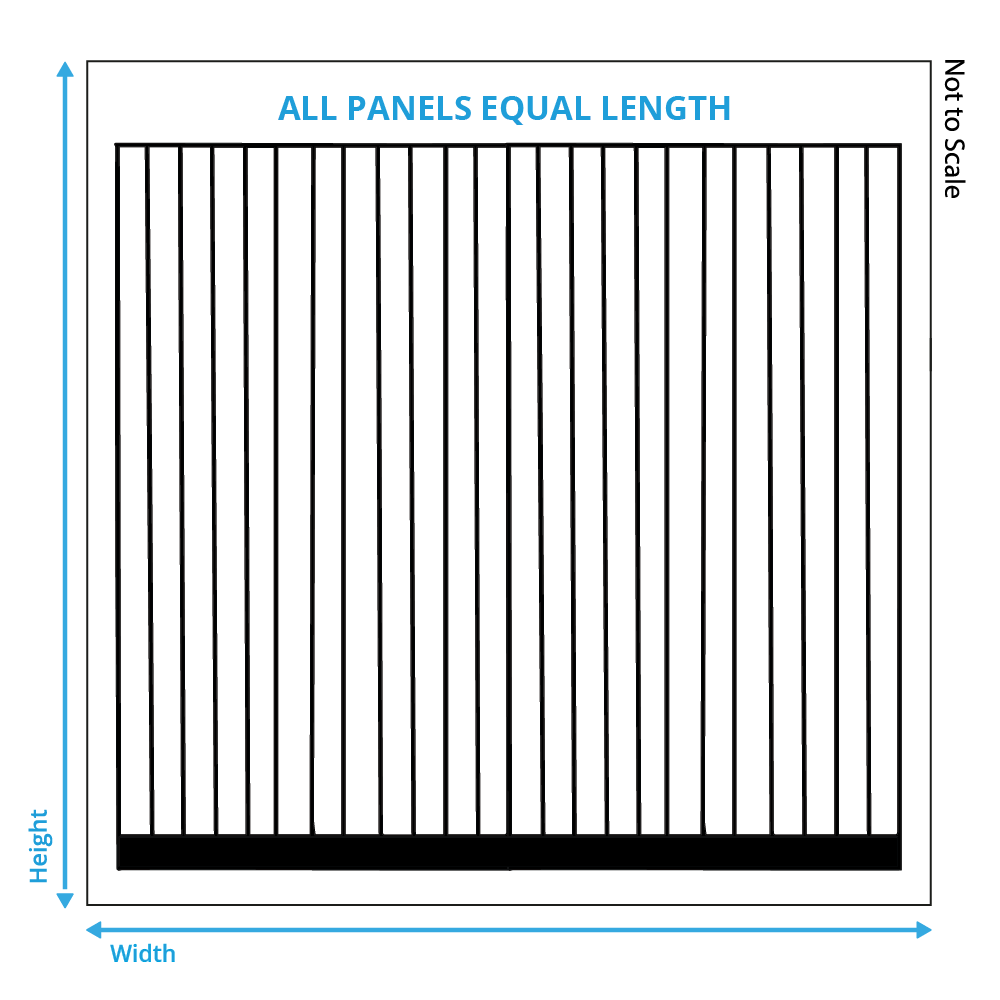 slatted panelling measurement diagram