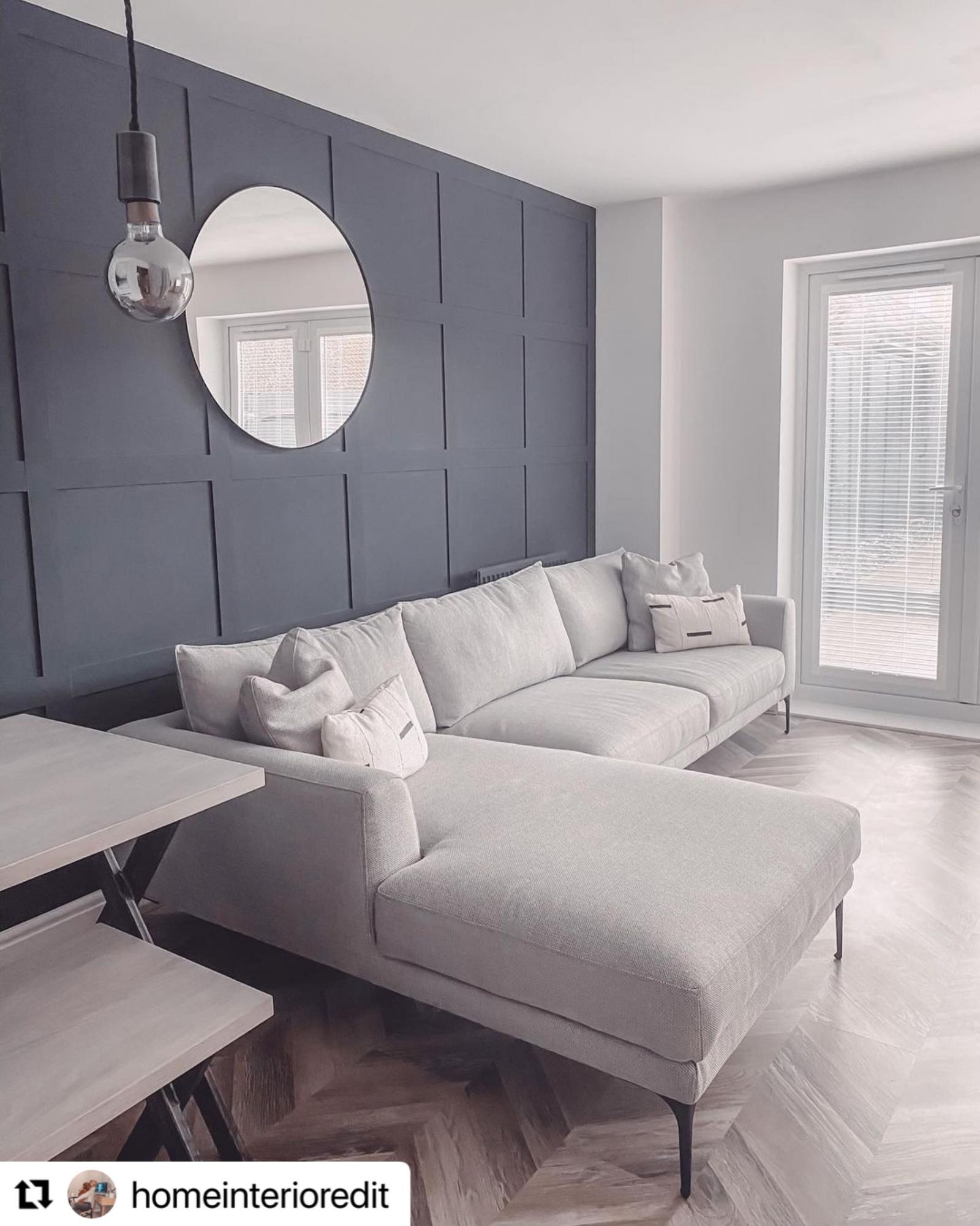 Full Height Shaker Wall Panelling Grey Living Room