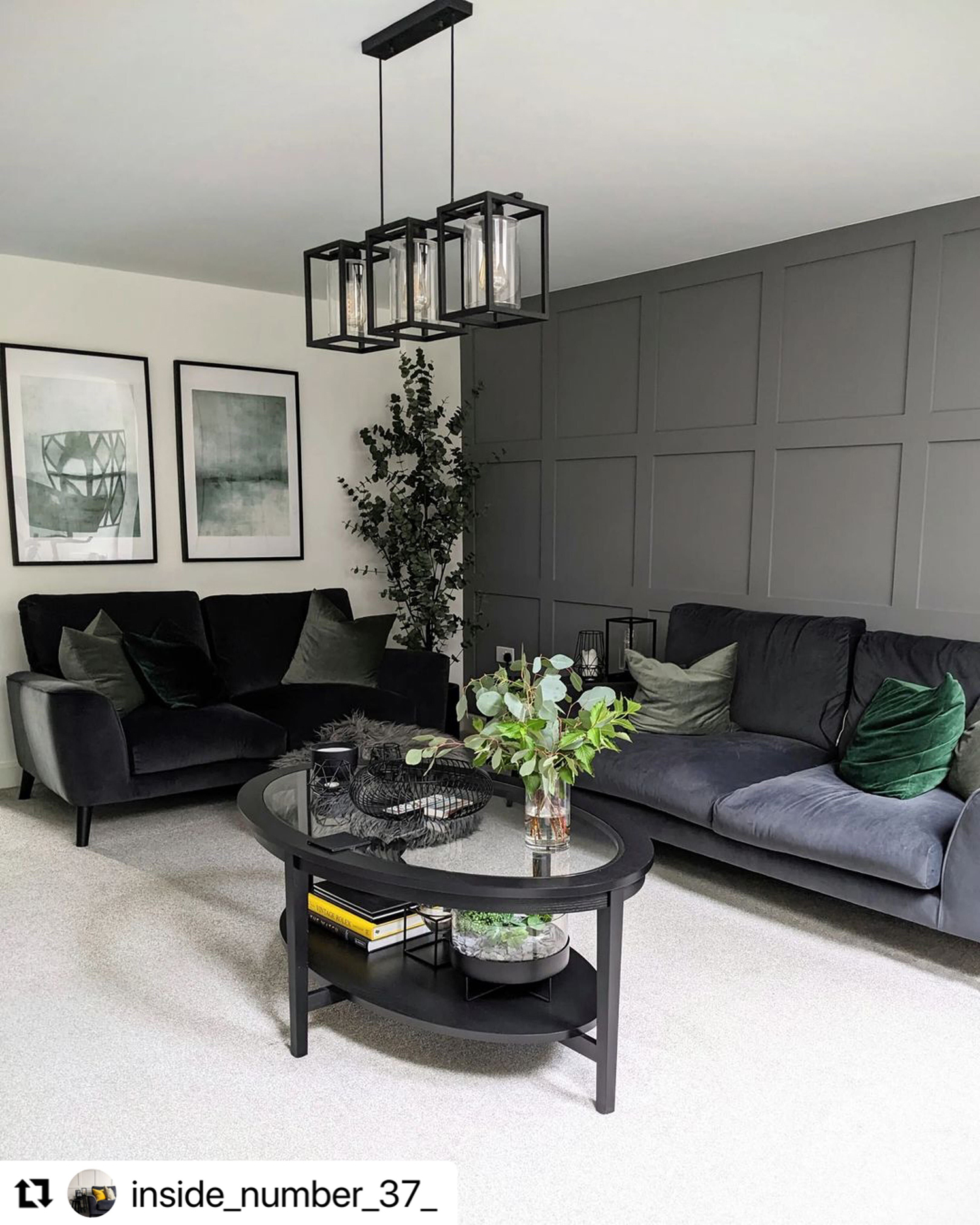 Full Height Shaker Wall Panelling Grey Living Room