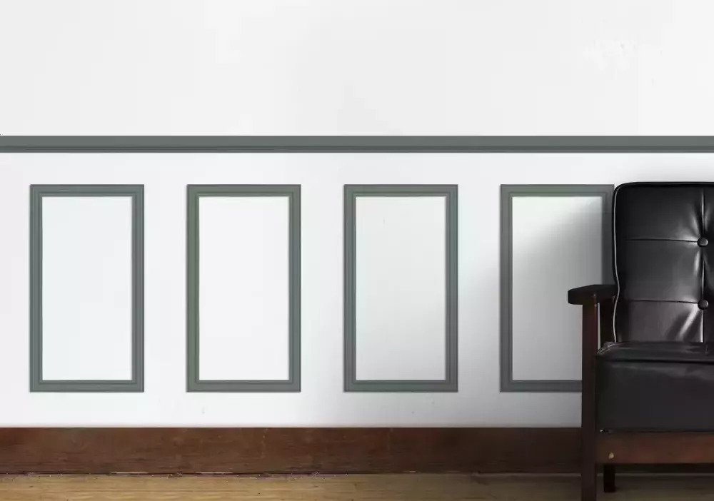 wall beading trim on white wall with chair