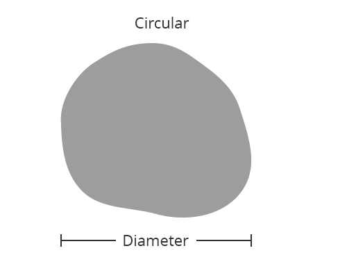Diameter for circular pebble mirror