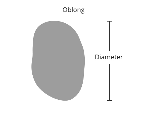 Diameter for oblong pebble mirror