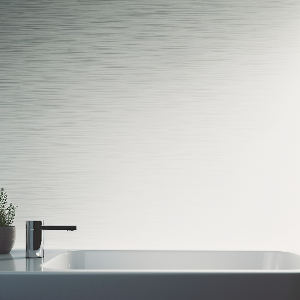 brushed silver splashback in kitchen