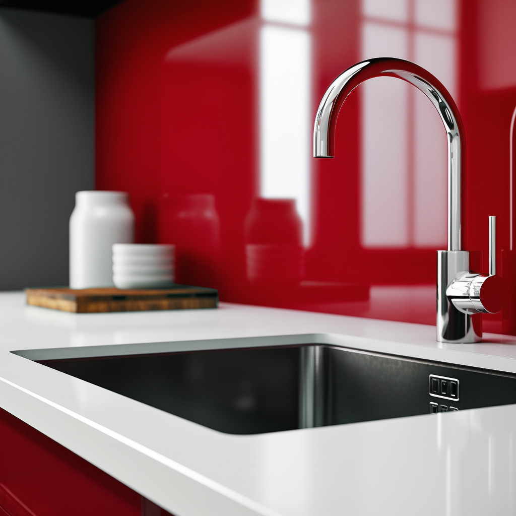 red splashback