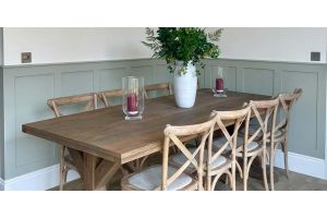 Wall panelling in dining room