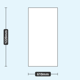 3mm 610mm x 1220mm Shatter Resistant Greenhouse Window (2ft x 4ft) - Acrylic