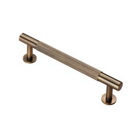 Antique Brass Knurled Pull Handle 224mm Centres