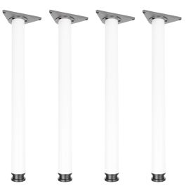 710mm White Tubular Table Legs - 4 Pack