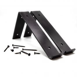 9" (225mm) Black Lip Down Shelf Bracket Pair