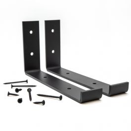 9" (225mm) Black Lip Up Shelf Bracket Pair