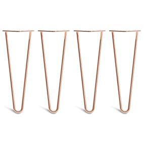 Pack of 4 - 35cm Copper 2-Rod Hairpin Legs - Coffee Table