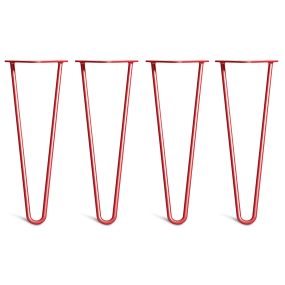 Pack of 4 - 35cm Red 2-Rod Hairpin Legs - Coffee Table