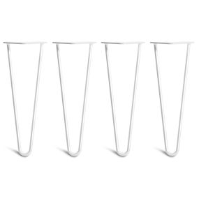 Pack of 4 - 35cm White 2-Rod Hairpin Legs - Coffee Table