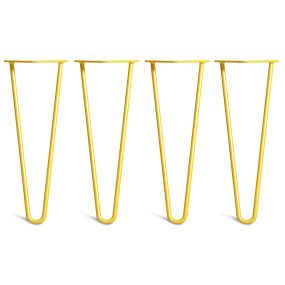 Pack of 4 - 35cm Yellow 2-Rod Hairpin Legs - Coffee Table