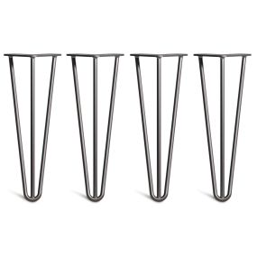 Pack of 4 - 35cm Black 3-Rod Hairpin Legs - Coffee Table