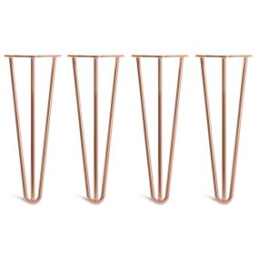 Pack of 4 - 35cm Copper 3-Rod Hairpin Legs - Coffee Table