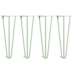 Pack of 4 - 35cm Pastel Green 3-Rod Hairpin Legs - Coffee Table