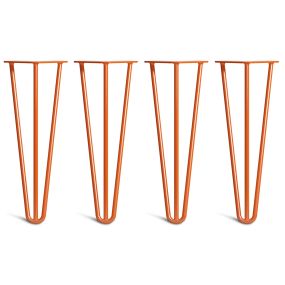 Pack of 4 - 35cm Orange 3-Rod Hairpin Legs - Coffee Table