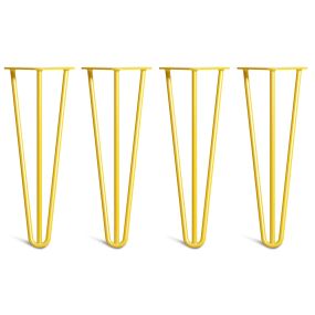 Pack of 4 - 35cm Yellow 3-Rod Hairpin Legs - Coffee Table