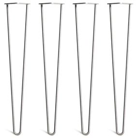 Pack of 4 - 71cm Zinc 2-Rod Hairpin Legs - Dining Table