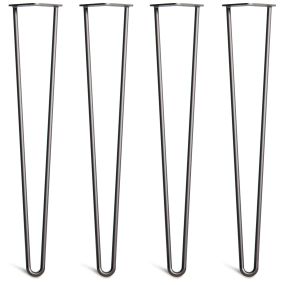 Pack of 4 - 71cm Black 2-Rod Hairpin Legs - Dining Table