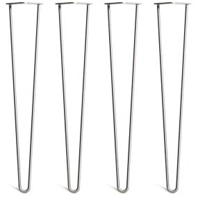 Pack of 4 - 71cm Clear Coat 2-Rod Hairpin Legs - Dining Table