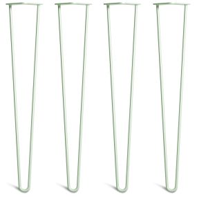 Pack of 4 - 71cm Pastel Green 2-Rod Hairpin Legs - Dining Table
