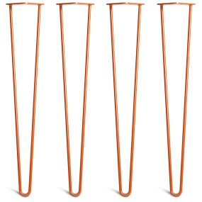 Pack of 4 - 71cm Orange 2-Rod Hairpin Legs - Dining Table