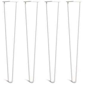 Pack of 4 - 71cm White 2-Rod Hairpin Legs - Dining Table