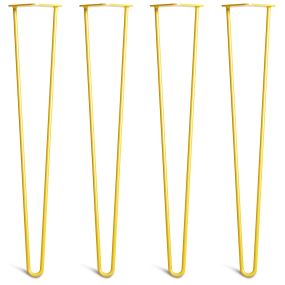 Pack of 4 - 71cm Yellow 2-Rod Hairpin Legs - Dining Table
