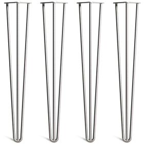 Pack of 4 - 71cm Clear Coat 3-Rod Hairpin Legs - Dining Table