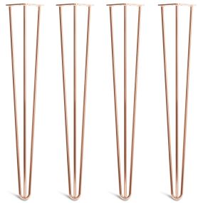 Pack of 4 - 71cm Copper 3-Rod Hairpin Legs