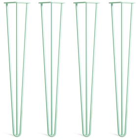 Pack of 4 - 71cm Pastel Green 3-Rod Hairpin Legs - Dining Table