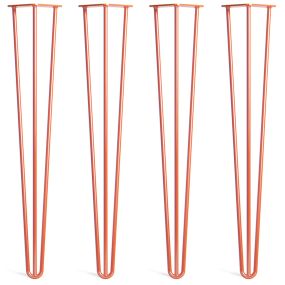Pack of 4 - 71cm Orange 3-Rod Hairpin Legs