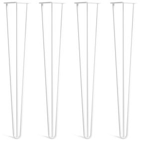Pack of 4 - 71cm White 3-Rod Hairpin Legs