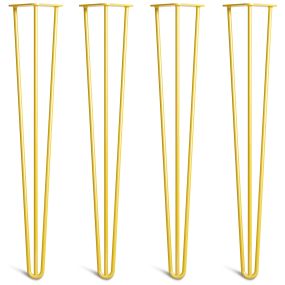 Pack of 4 - 71cm Yellow 3-Rod Hairpin Legs - Dining Table