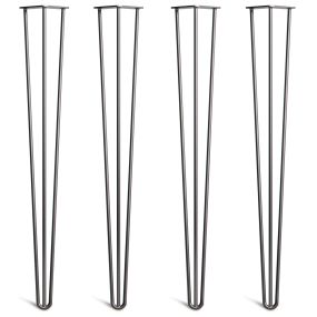 Pack of 4 - 86cm Clear Coat 3-Rod Hairpin Legs - Console Table