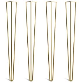 Pack of 4 - 86cm Gold 3-Rod Hairpin Legs - Console Table