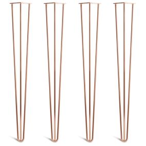 Pack of 4 - 86cm Copper 3-Rod Hairpin Legs - Console Table