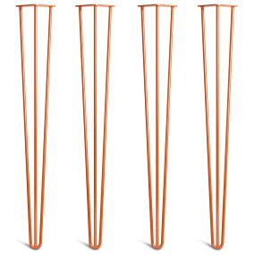 Pack of 4 - 86cm Orange 3-Rod Hairpin Legs - Console Table