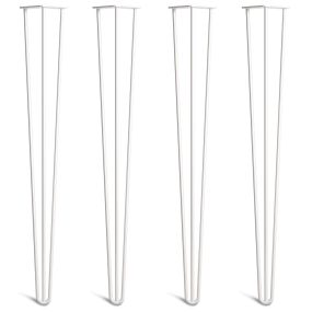 Pack of 4 - 86cm White 3-Rod Hairpin Legs - Console Table