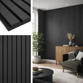 Black Slat Wall Panels