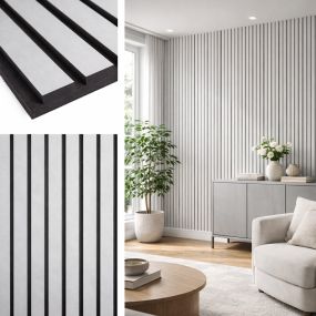 Light Grey Slat Wall Panels